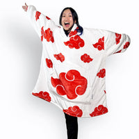 Beeonlyme Akatsuki Naruto Oversized Blanket Hoodie White