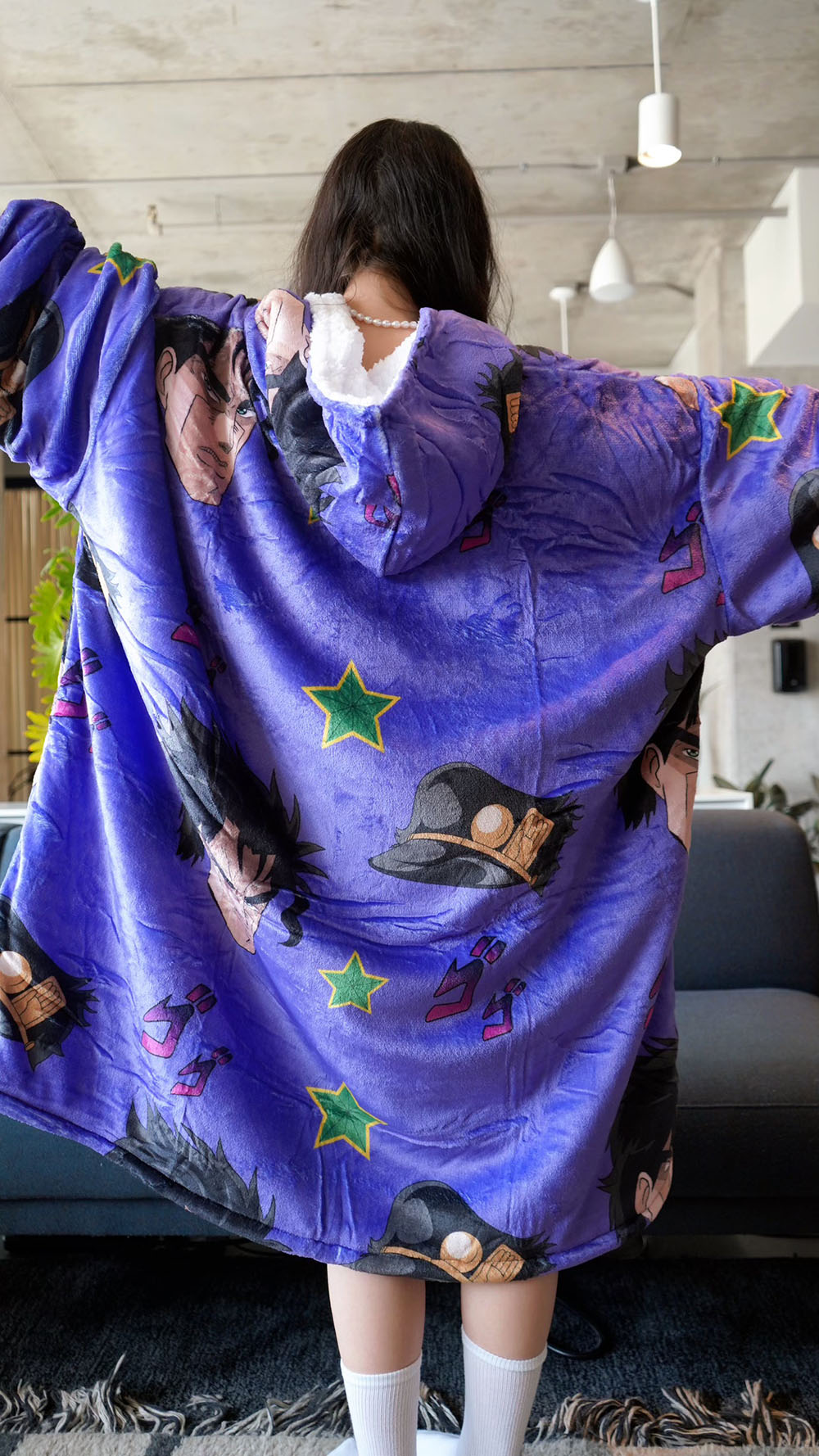 Beeonlyme Kujo Jotaro JoJo’s Bizarre Adventure Oversized Blanket Hoodie