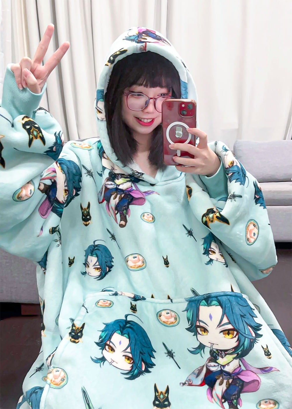 Beeonlyme Xiao Genshin Impact Oversized Blanket Hoodie