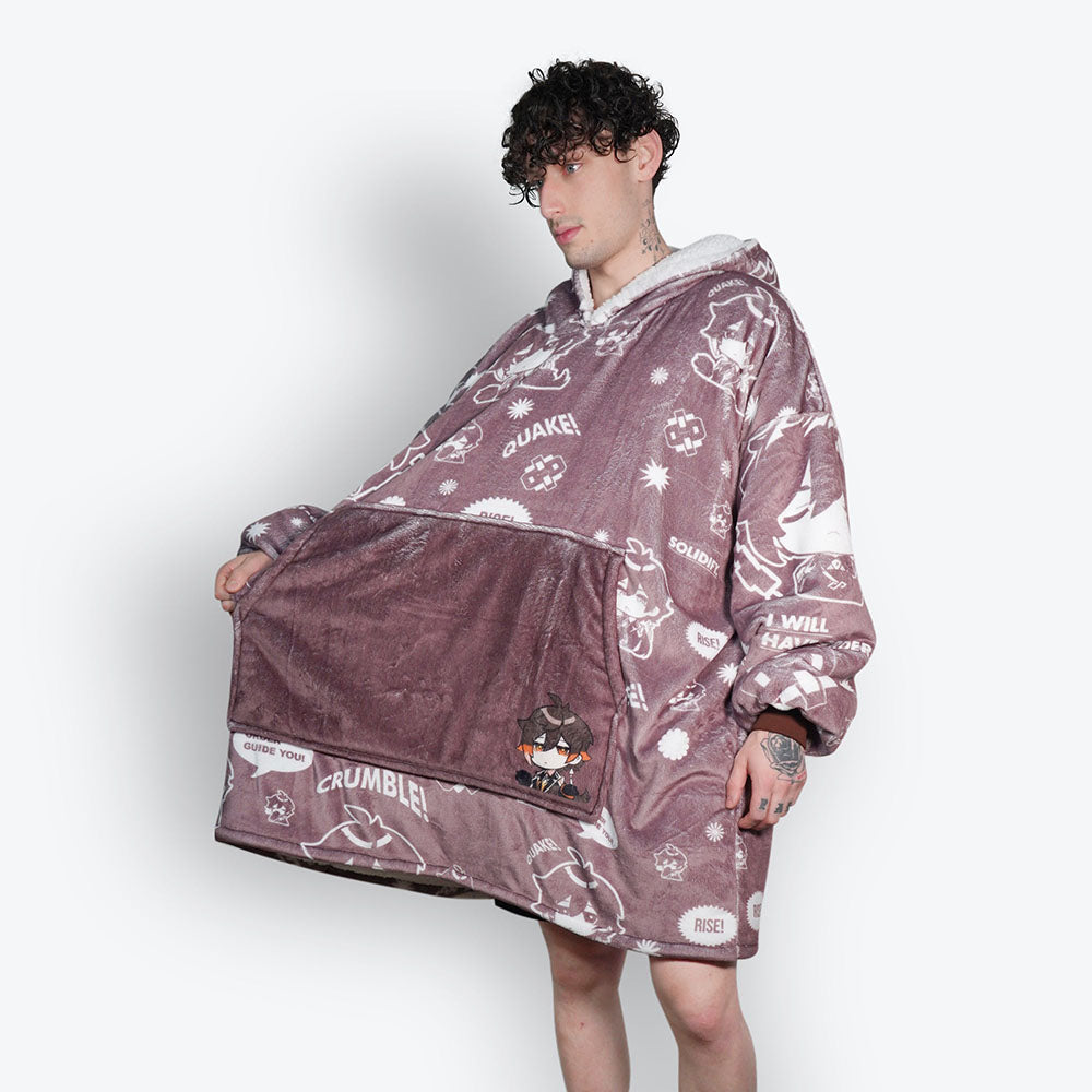 Beeonlyme Zhongli Genshin Impact Oversized Blanket Hoodie