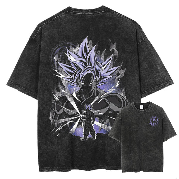 Goku Ultra Instinct Double-Sided Print Vintage T-Shirt