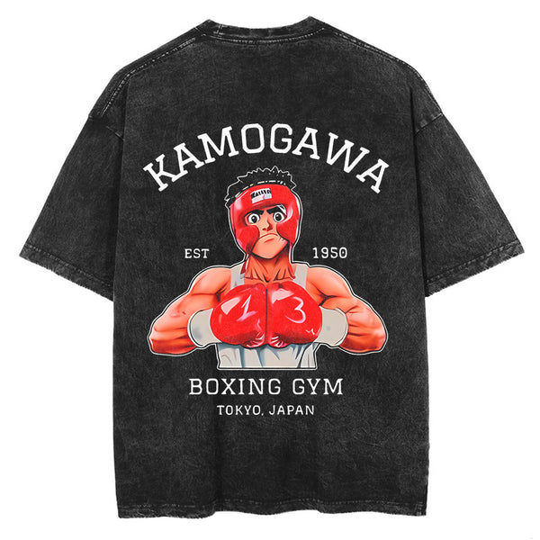 Kamogawa Double-Sided Print Vintage T-Shirt